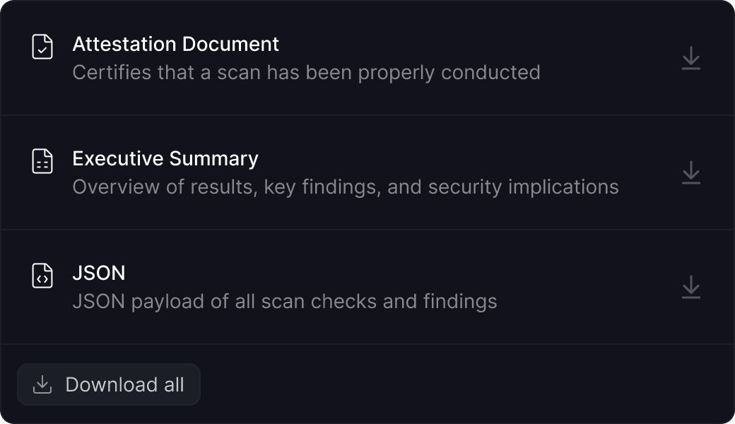 Screenshot of documents